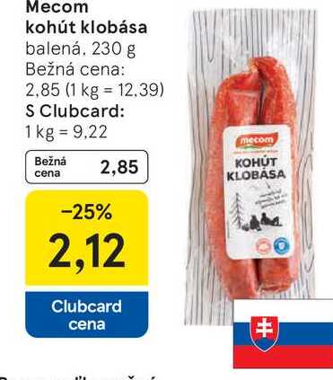 Mecom kohút klobása balená, 230 g