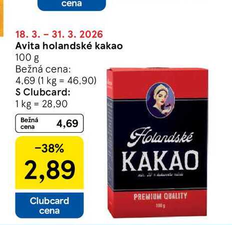 Avita holandské kakao 100 g 