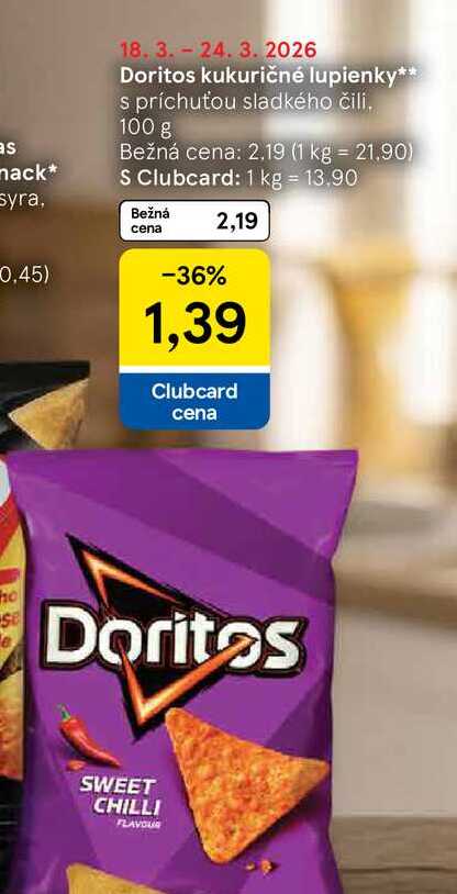 Doritos kukuričné lupienky s príchuťou sladkého čili 100 g