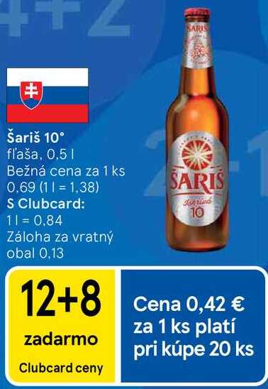 Šariš 10° fľaša, 0,5l
