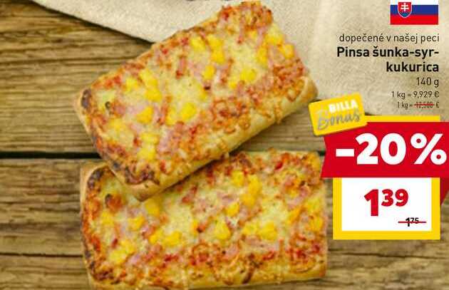 Pinsa šunka-syr- kukurica 140g