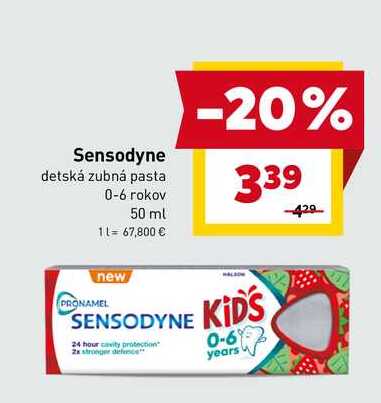 Sensodyne detská zubná pasta 0-6 rokov 50 ml 