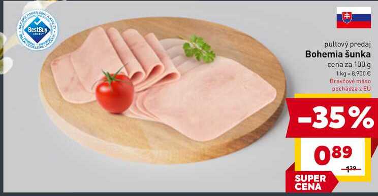 Bohemia šunka cena za 100 g 