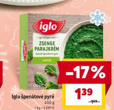 Iglo špenátové pyré 450 g 