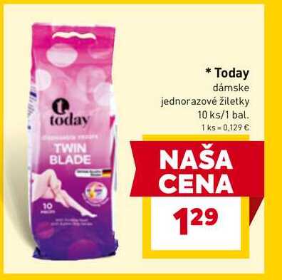 Today dámske jednorazové žiletky 10 ks/1 bal. 