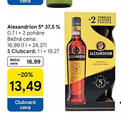 Alexandrion 5* 37,5 % 0,7l +2 poháre 