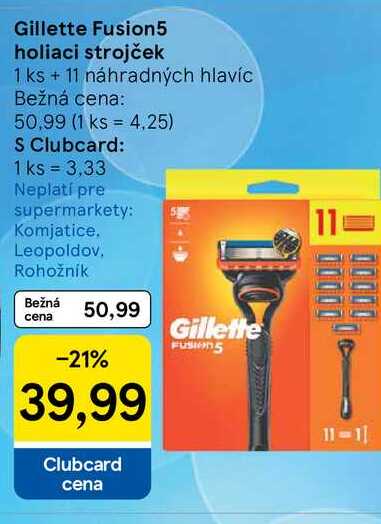 Gillette Fusion5 holiaci strojček 1 ks +11 náhradných hlavíc