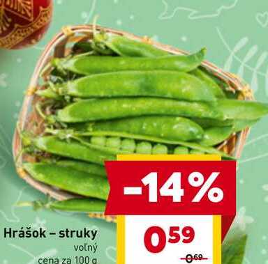 Hrášok - struky voľný cena za 100 g