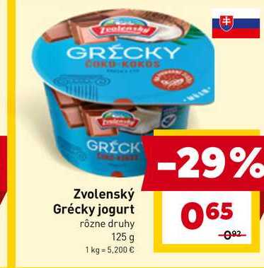 Zvolenský Grécky jogurt rôzne druhy 125 g