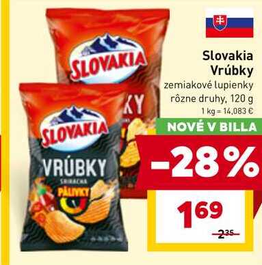 Slovakia Vrúbky zemiakové lupienky rôzne druhy, 120 g 