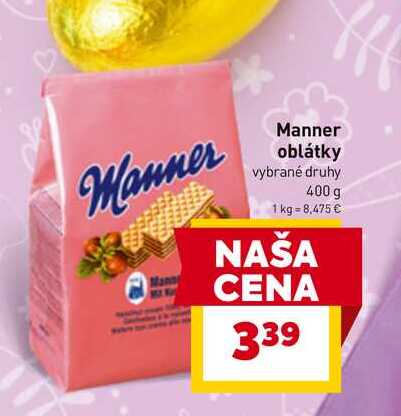 Manner oblátky vybrané druhy 400 g 