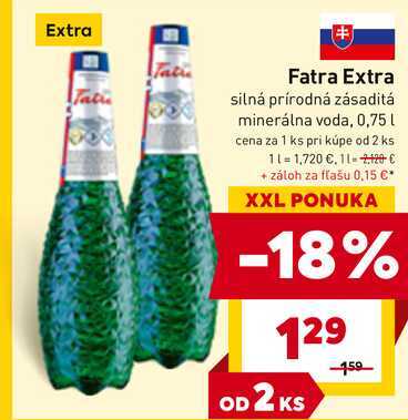 Fatra Extra silná prírodná zásaditá minerálna voda, 0,75l v akcii