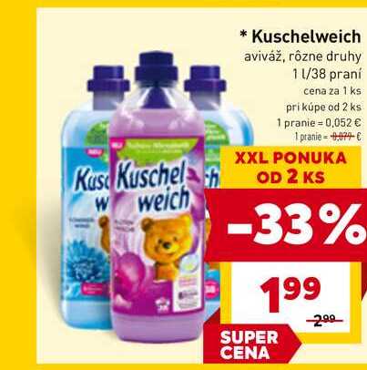 Kuschelweich aviváž, rôzne druhy 1l/38 praní 