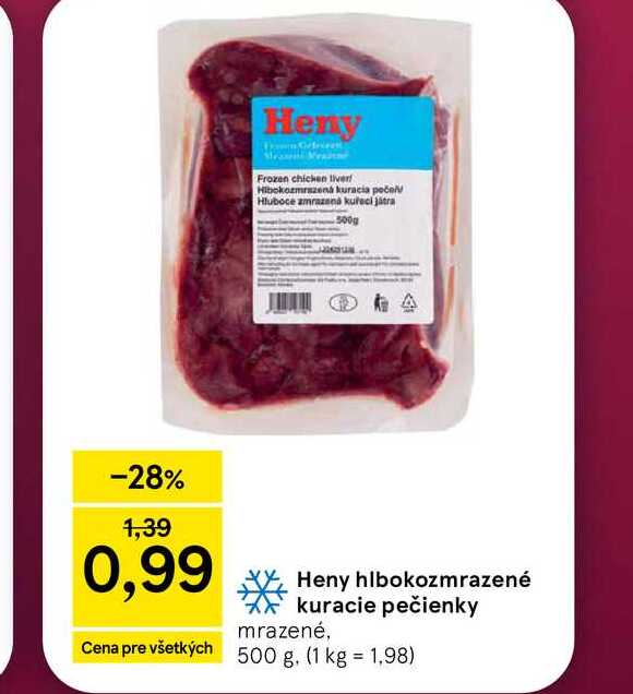 Hluboce zmrazená kuřecí játra 500g