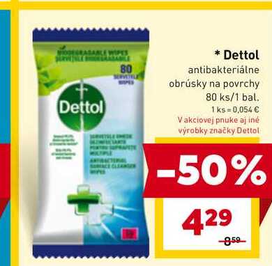 Dettol antibakteriálne obrúsky na povrchy 80 ks/1 bal. 