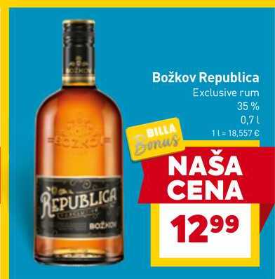 Božkov Republica Exclusive rum 35% 0,7l
