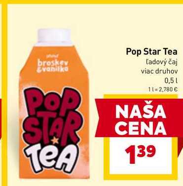 Pop Star Tea Ľadový čaj viac druhov 0,5l