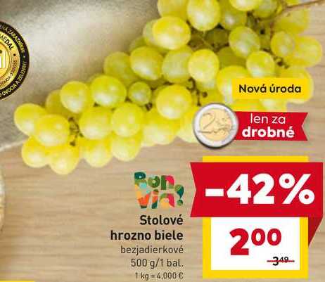 Stolové hrozno biele bezjadierkové 500 g