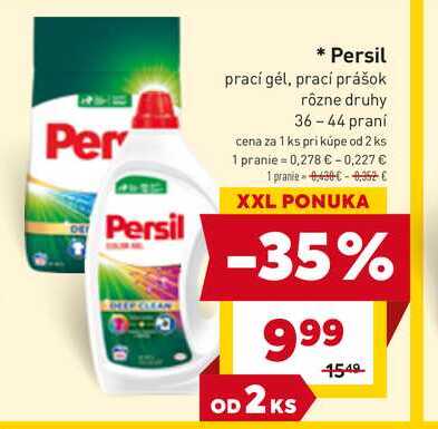 Persil prací gél, prací prášok rôzne druhy 36-44 praní
