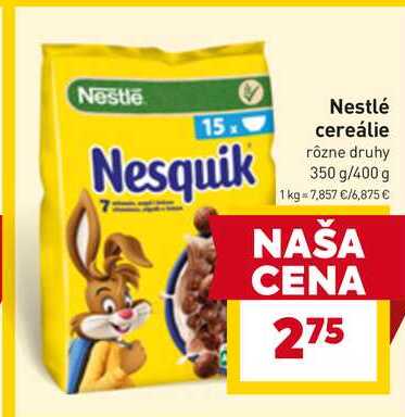 Nestlé cereálie rôzne druhy 350 g/400 g 