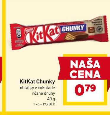 KitKat Chunky oblátky v čokoláde rôzne druhy 40 g 