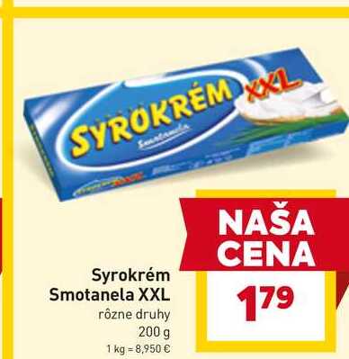 Syrokrém Smotanela XXL rôzne druhy 200 g