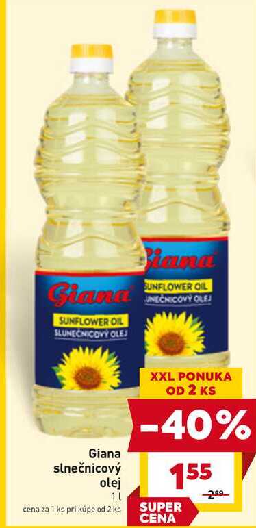 Giana slnečnicový olej 1L 