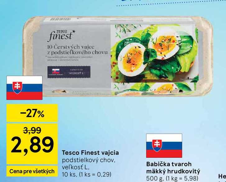 Tesco Finest vajcia podstielkový chov veľkosť L 10 ks