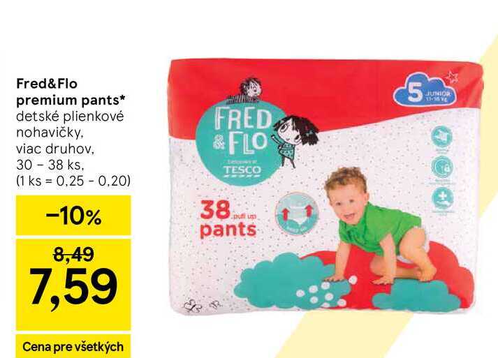 Fred & Flo premium pants detské plienkové nohavičky30- 38 ks