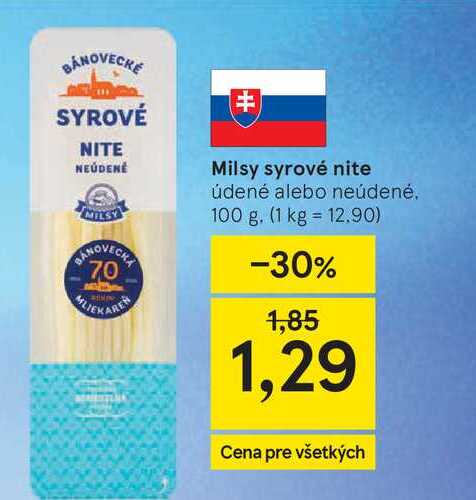 Milsy syrové nite údené alebo neúdené 100 g