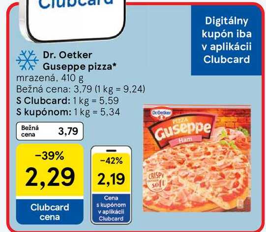 Dr. Oetker Guseppe pizza mrazená, 410 g