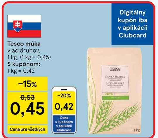 Tesco múka viac druhov 1 kg
