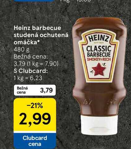 Heinz barbecue studená ochutená omáčka 480 g