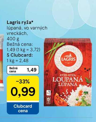Lagris ryža lúpaná, vo varných vreckách, 400 g