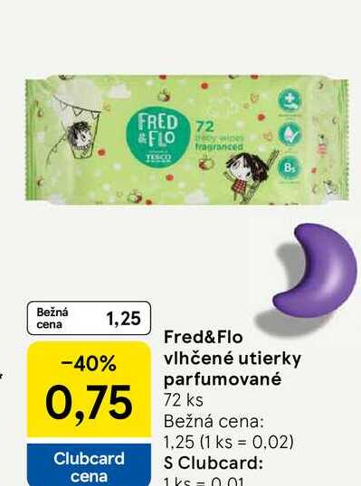 Fred&Flo vlhčené utierky parfumované 72 ks 