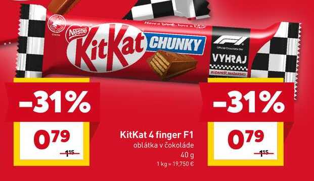Kat 4 finger F1 oblátka v čokoláde 40 g 