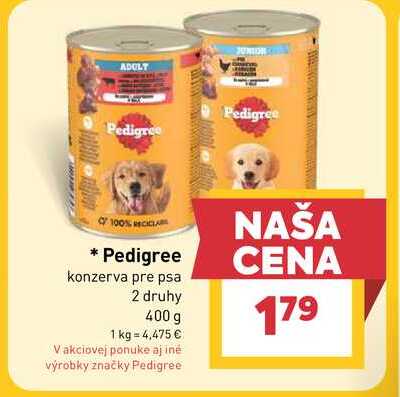 Pedigree konzerva pre psa 2 druhy 400 g 