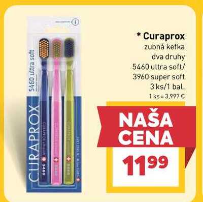 Curaprox zubná kefka dva druhy 5460 ultra soft/ 3960 super soft 3 ks