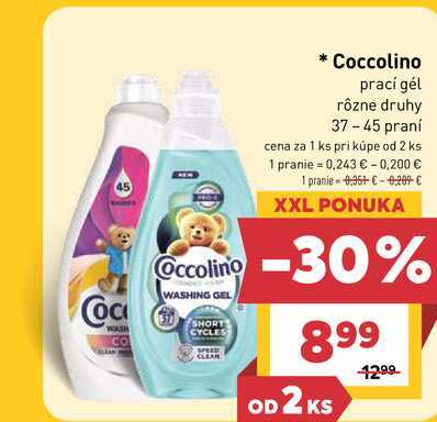 Coccolino prací gél rôzne druhy 37-45 praní 