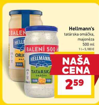 Hellmann's Tatárska omáčka 500 ml
