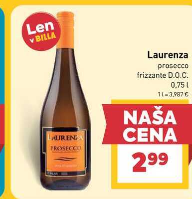 Laurenza prosecco frizzante D.O.C. 0,75 l