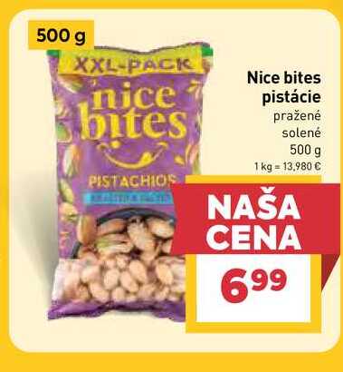 Nice bites pistácie pražené solené 500 g