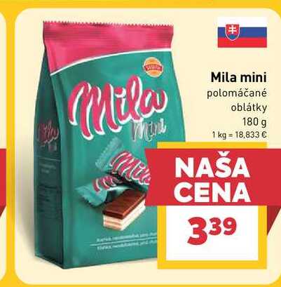 Mila mini polomáčané oblátky 180 g 