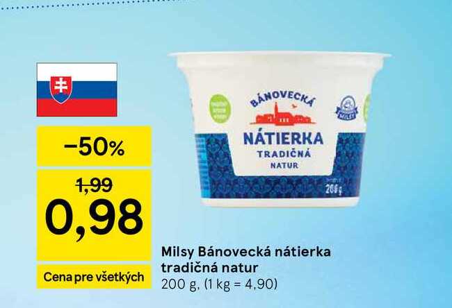 Milsy Bánovecká nátierka tradičná natur 200 g