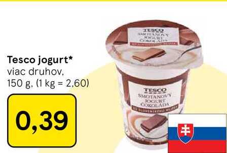 Tesco jogurt viac druhov 150 g