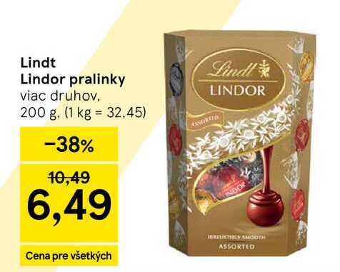 Lindt Lindor pralinky viac druhov, 200 g