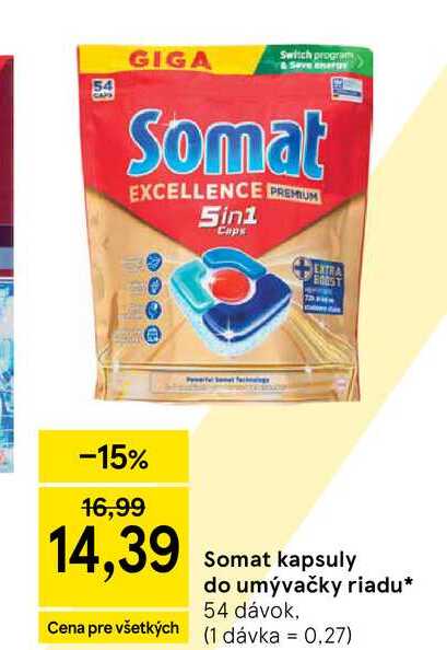 Somat kapsuly do umývačky riadu 54 dávok