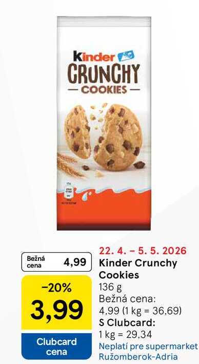 Kinder Crunchy Cookies 136 g