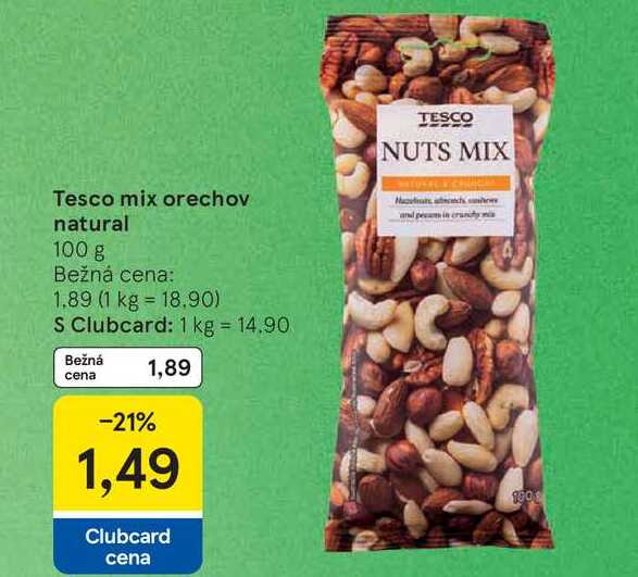 Tesco mix orechov natural 100 g