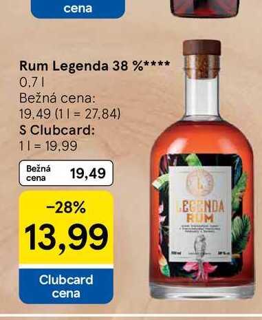 Rum Legenda 38 % 0,7l